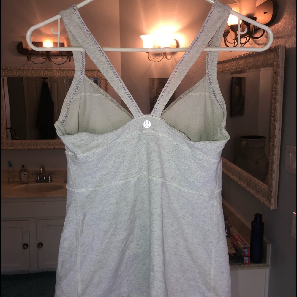 Light Grey Lululemon workout top